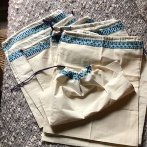 SET OF 10 new Tory Burch canvas bags!